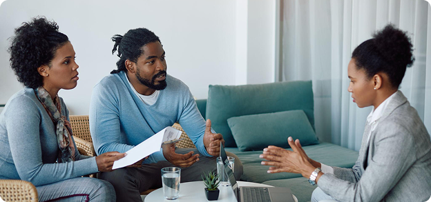Advisor discussing a policy with clients